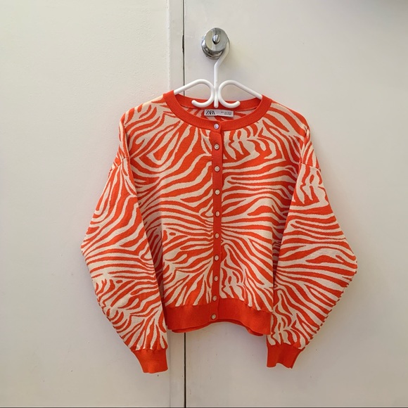zara zebra printed cardigan - Picture 3 of 6
